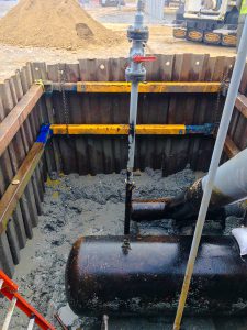 National Trench Safety hydraulic manhole brace