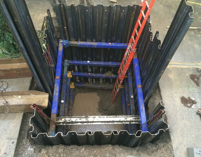 Shoring brace for manhole by NTS