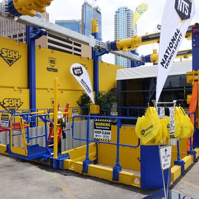 National Trench Safety work zone safety system with handrail display