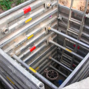 Installation of National Trench Safety aluminum trench shields