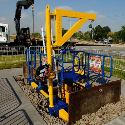 Full photo of work zone safety system featuring davit arm