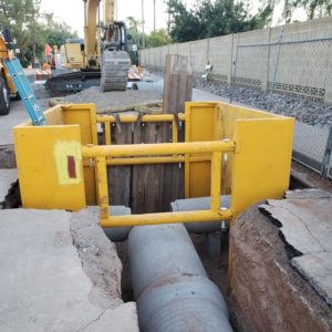 Utilize steel trench shields manufactured by NTS